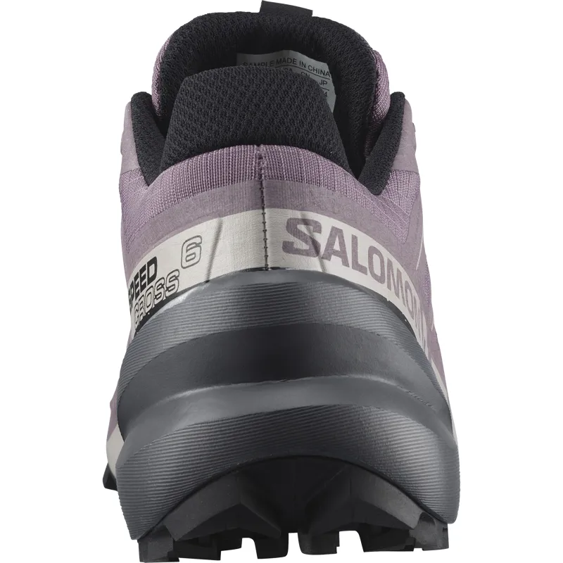 Salomon Speedcross 6 Women's Trail Running Shoe in Moonscape/Black/Ashes of Roses-4